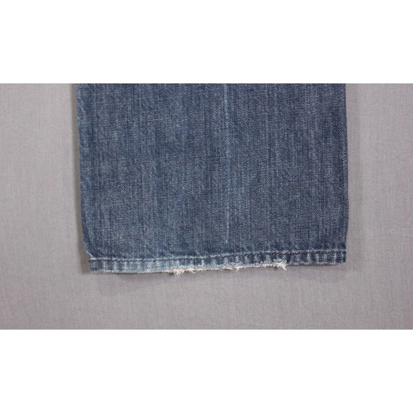 7 For All Mankind Jeans Mens Standard Straight Leg Button Fly Destressed 34X33 - Picture 5 of 14